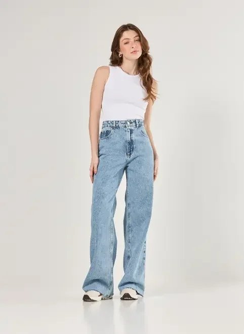 calça jeans wide leg cintura alta calça jeans wide leg cintura alta
