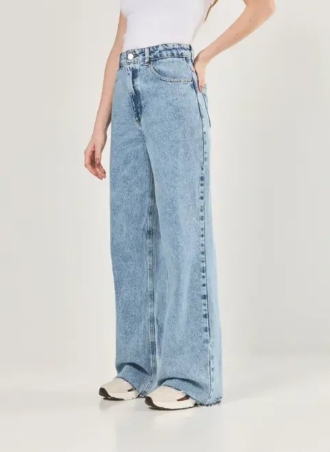 calça jeans wide leg cintura alta calça jeans wide leg cintura alta