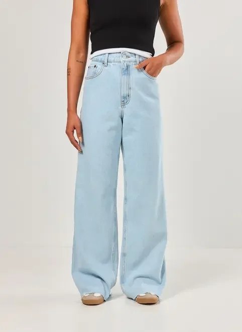 calça jeans wide leg cintura alta calça jeans wide leg cintura alta