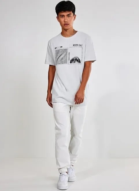 calça jogger masculina de sarja off-white calça jogger masculina de sarja off-white