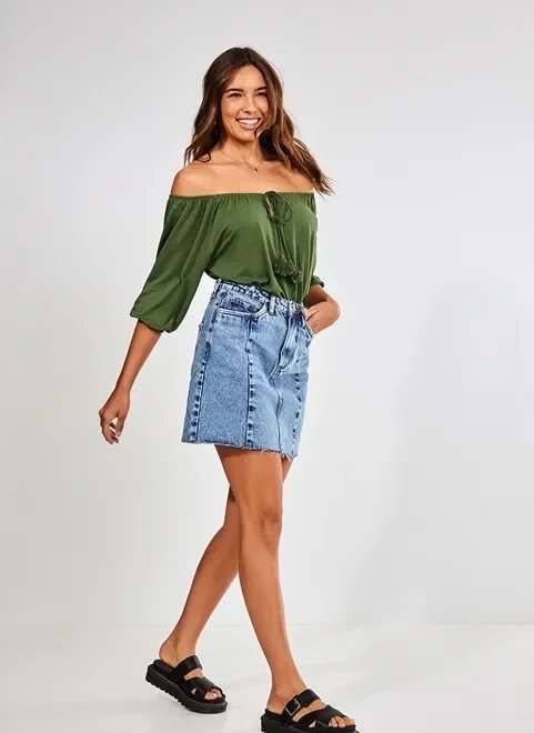 blusa verde soltinha ombro a ombro blusa verde soltinha ombro a ombro