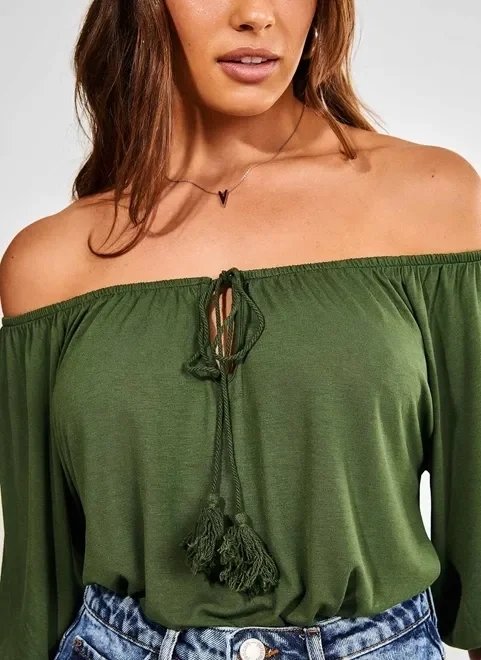 blusa verde soltinha ombro a ombro blusa verde soltinha ombro a ombro