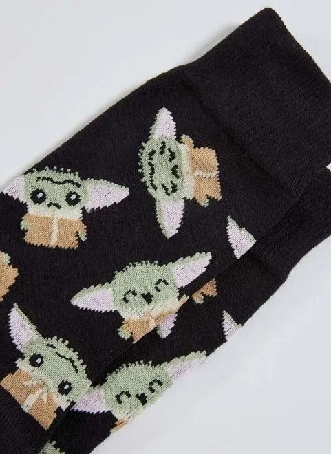 meia preta estampa baby yoda meia preta estampa baby yoda