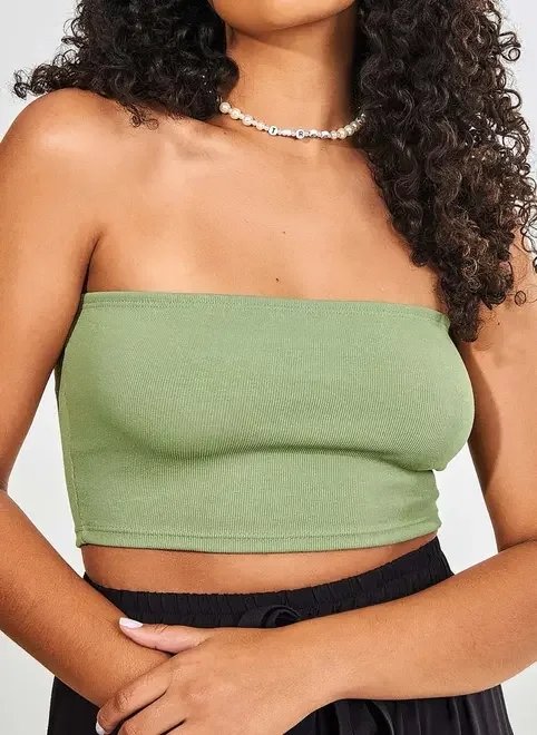 top faixa verde seco top faixa verde seco