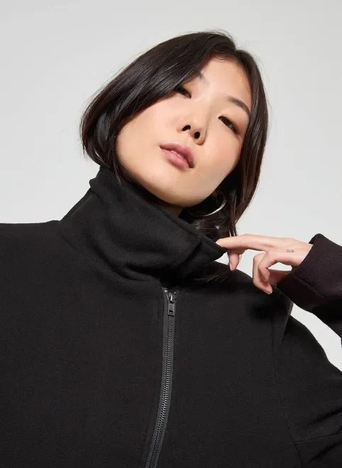 casaco sobretudo preto com zíper casaco sobretudo preto com zíper