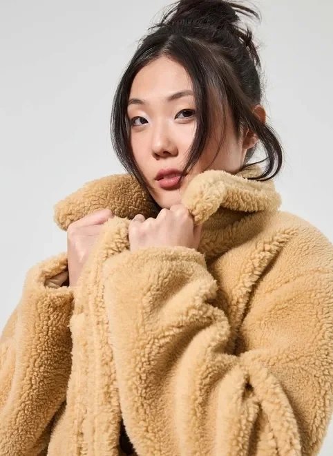 casaco longo peludo caramelo casaco longo peludo caramelo