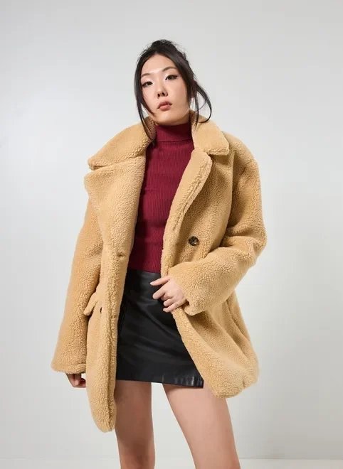 casaco longo peludo caramelo casaco longo peludo caramelo