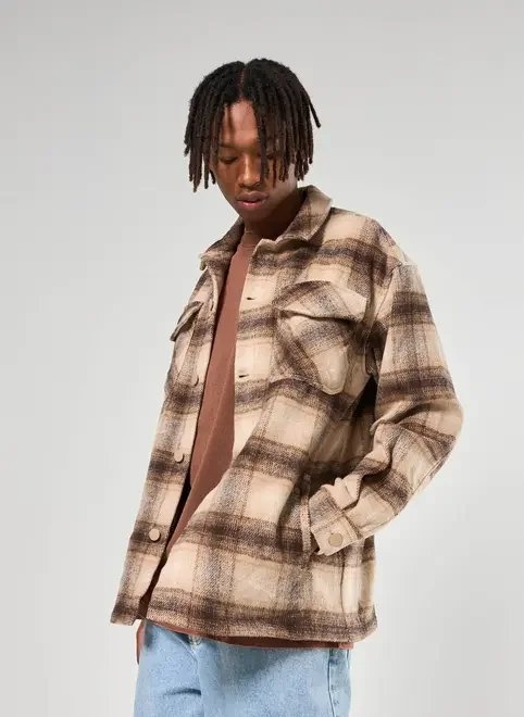 jaqueta estilo camisa estampa xadrez jaqueta estilo camisa estampa xadrez