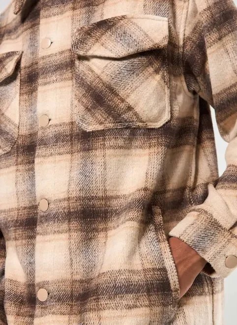 jaqueta estilo camisa estampa xadrez jaqueta estilo camisa estampa xadrez