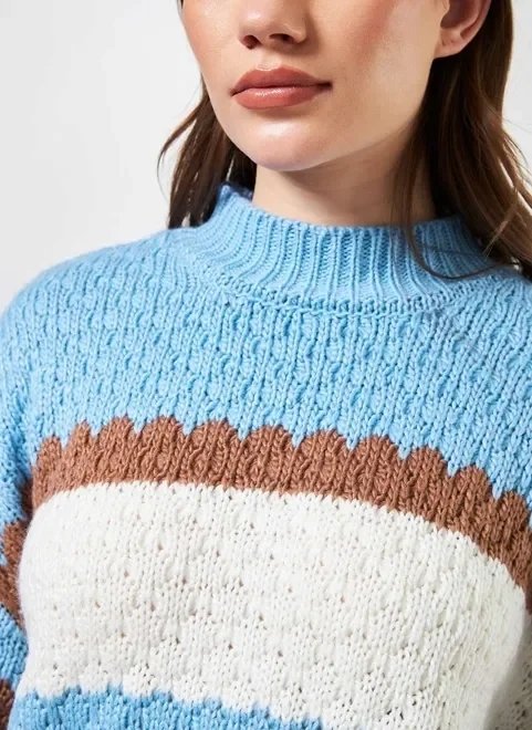 blusão listrado com gola blusão listrado com gola