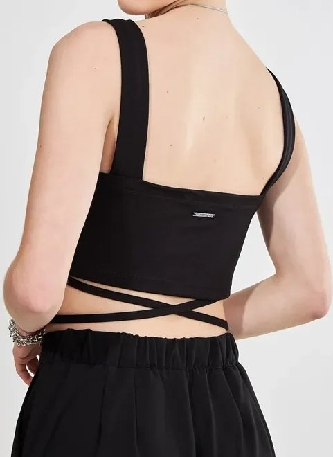 cropped com amarração na cintura cropped com amarração na cintura