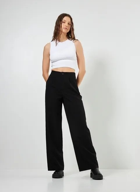 calça wide leg de alfaiataria calça wide leg de alfaiataria