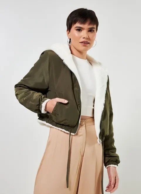 jaqueta peluda reversível jaqueta peluda reversível