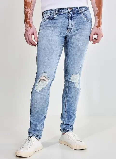 calça jeans super skinny marmorizada calça jeans super skinny marmorizada