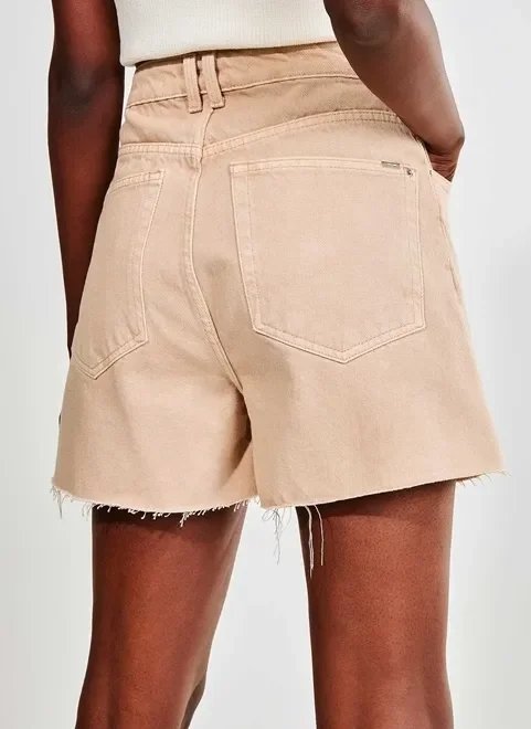 short mom de sarja caqui short mom de sarja caqui