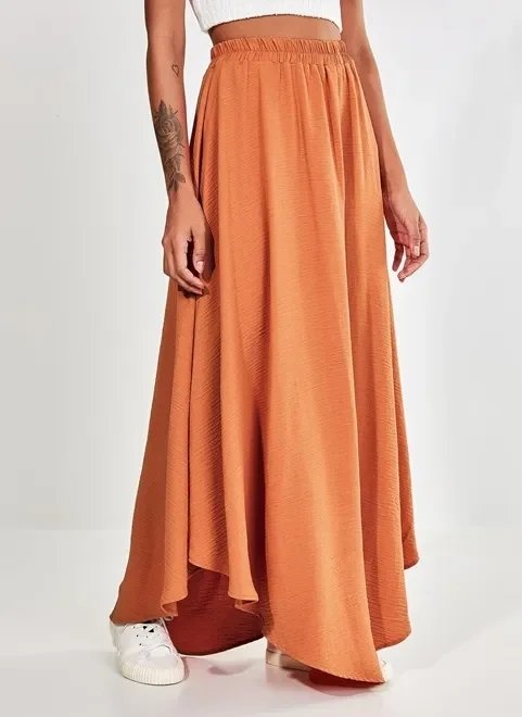 saia midi assimétrica saia midi assimétrica