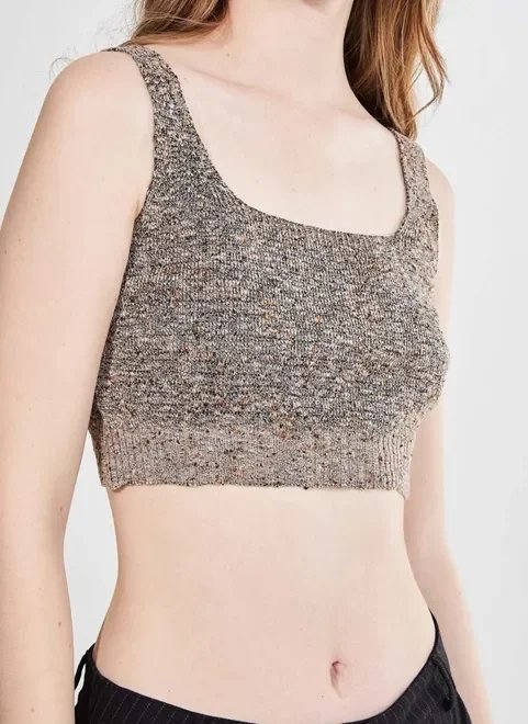 top cropped de retilínea tweed top cropped de retilínea tweed