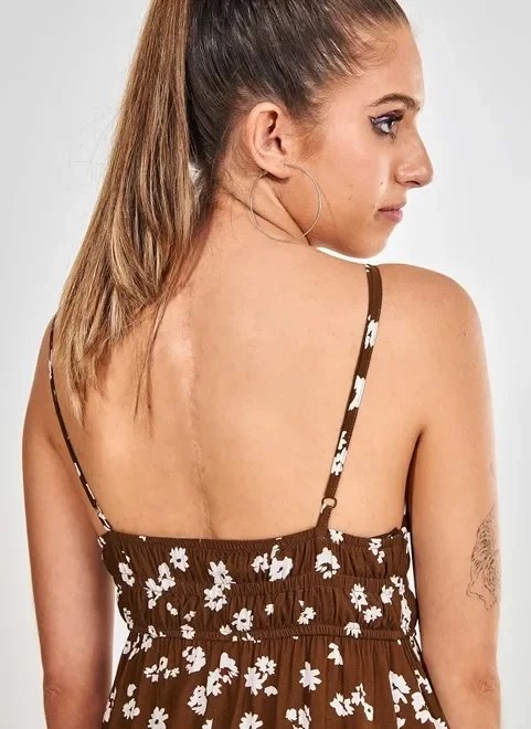 vestido rodado floral marrom vestido rodado floral marrom