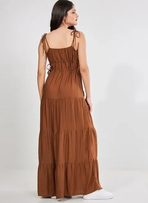 vestido longo marrom vestido longo marrom