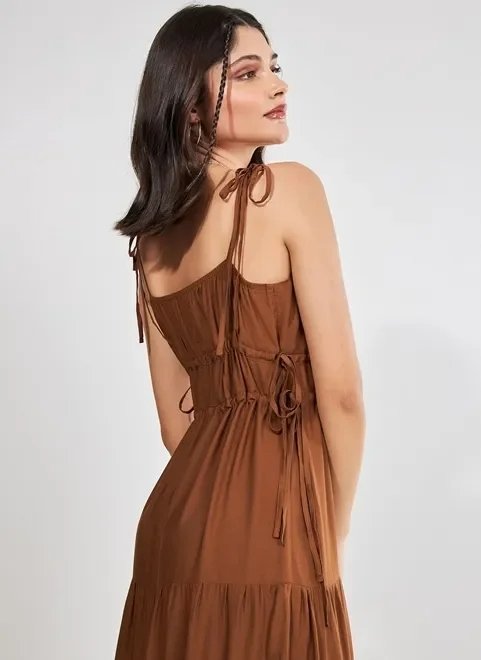 vestido longo marrom vestido longo marrom