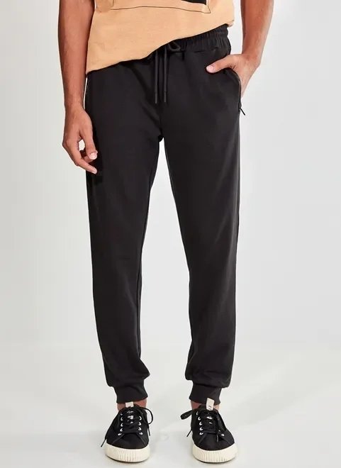 calça jogger de moletom bolso com zíper calça jogger de moletom bolso com zíper