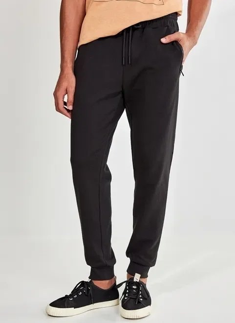 calça jogger de moletom bolso com zíper calça jogger de moletom bolso com zíper