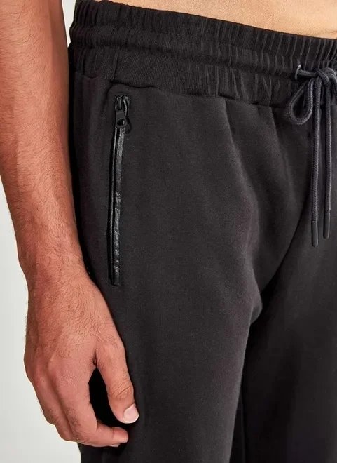calça jogger de moletom bolso com zíper calça jogger de moletom bolso com zíper