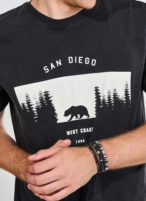 camiseta alongada preto marmorizado san diego camiseta alongada preto marmorizado san diego