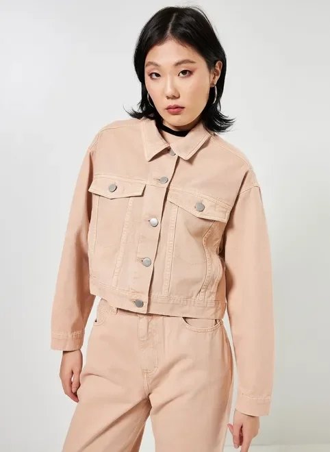 jaqueta cropped de sarja caqui jaqueta cropped de sarja caqui