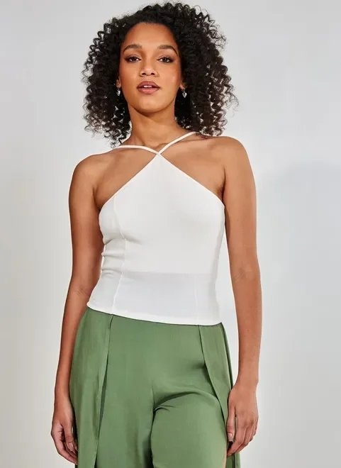 blusa frente única off-white blusa frente única off-white