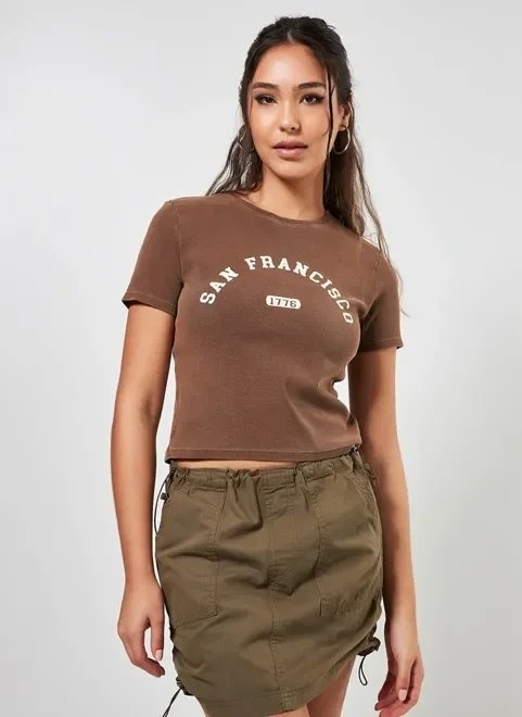 blusa cropped marrom san francisco blusa cropped marrom san francisco