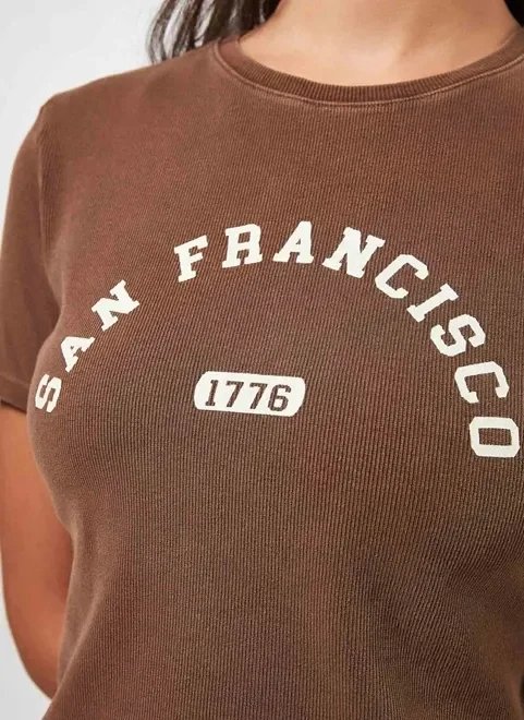 blusa cropped marrom san francisco blusa cropped marrom san francisco