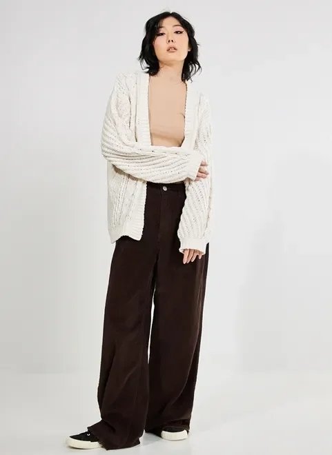 cardigan de tricô trançado cardigan de tricô trançado