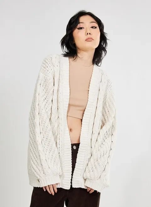 cardigan de tricô trançado cardigan de tricô trançado