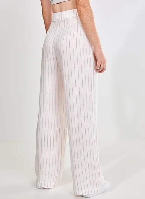 calça de alfaiataria clara com listas calça de alfaiataria clara com listas