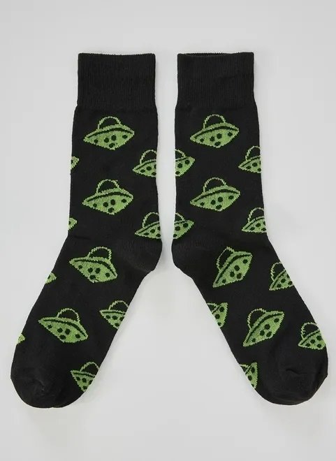 meia preta estampa nave espacial meia preta estampa nave espacial