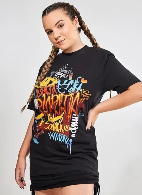camiseta preta collab grafitti camiseta preta collab grafitti