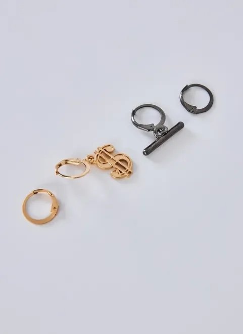 kit brincos argolas com cifrão kit brincos argolas com cifrão