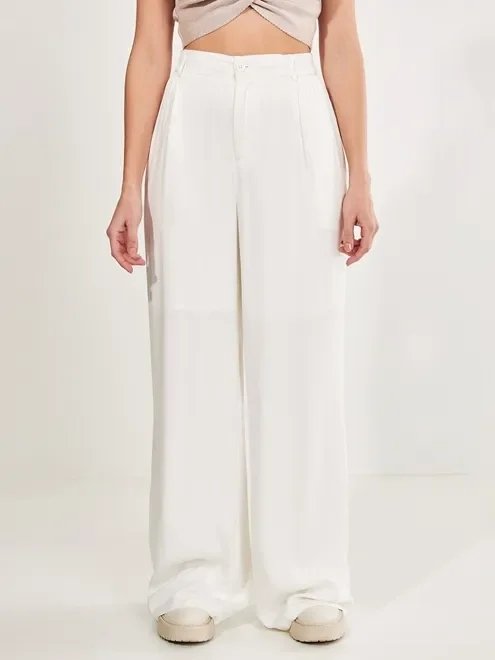 calça pantalona acetinada com elástico calça pantalona acetinada com elástico