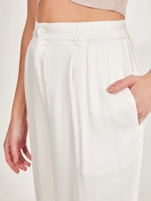 calça pantalona acetinada com elástico calça pantalona acetinada com elástico