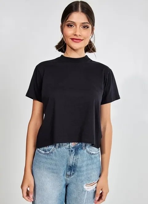 camiseta manga curta cropped lisa camiseta manga curta cropped lisa