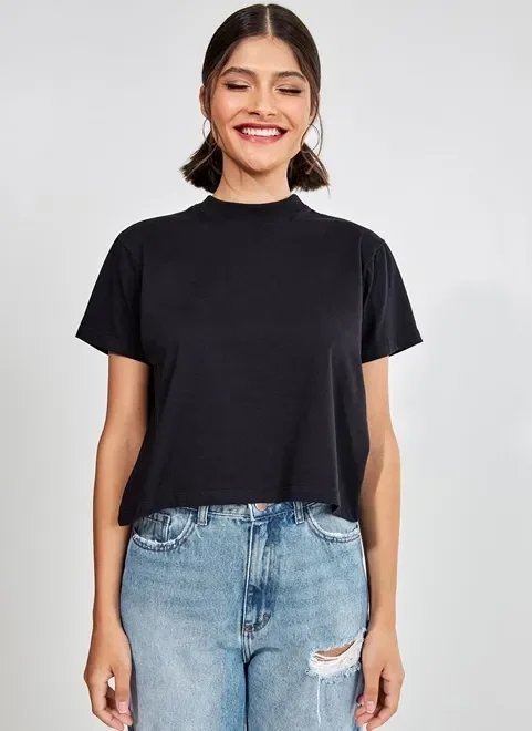 camiseta manga curta cropped lisa camiseta manga curta cropped lisa