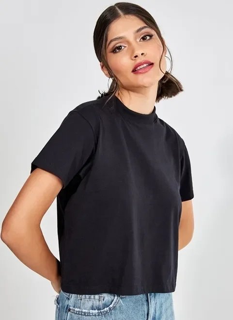 camiseta manga curta cropped lisa camiseta manga curta cropped lisa