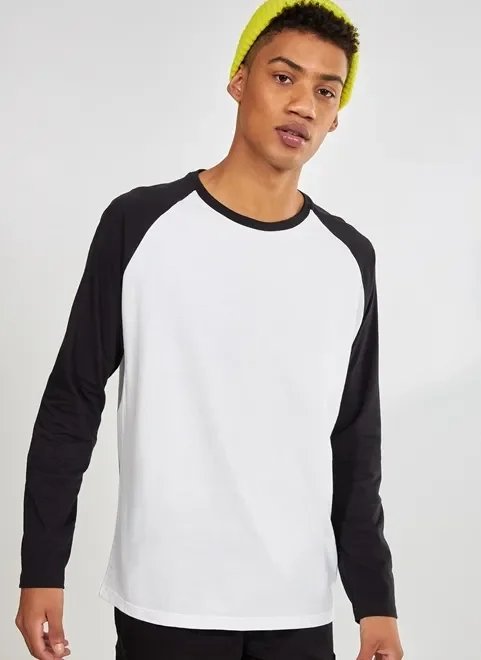 camiseta raglan de manga longa camiseta raglan de manga longa