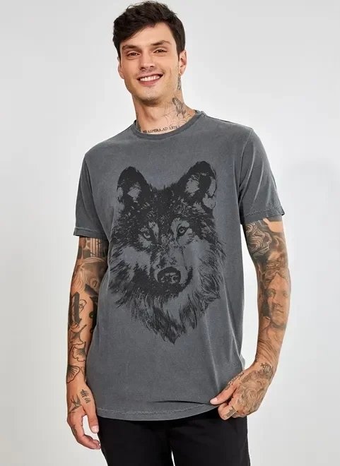 camiseta alongada mamorizada lobo camiseta alongada mamorizada lobo