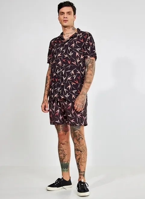 camisa preta floral camisa preta floral