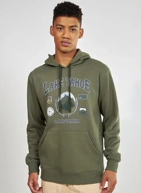 moletom canguru college verde militar moletom canguru college verde militar