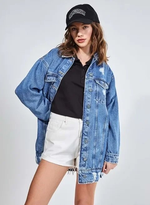 jaqueta jeans alongada oversized jaqueta jeans alongada oversized