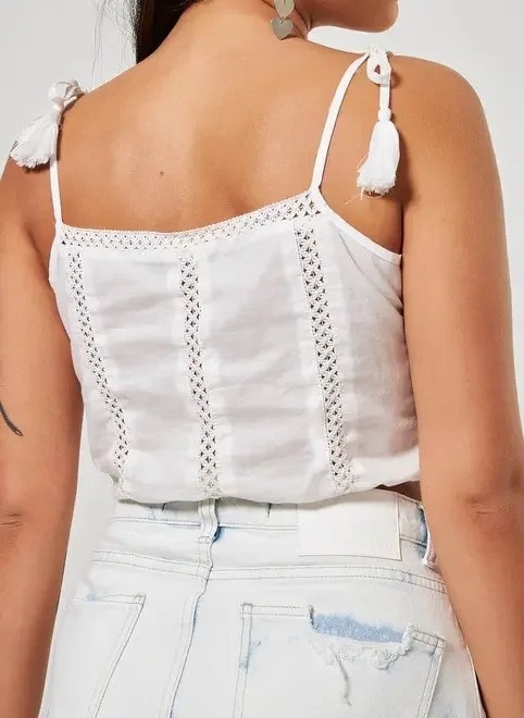 cropped off-white em broderie cropped off-white em broderie