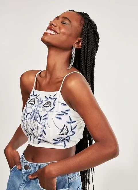 top cropped bordado top cropped bordado